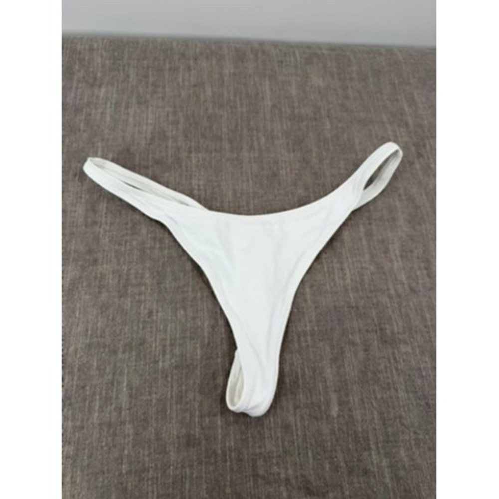 SKIMS Recycled Swim Thong Bikini Bottom Snow White Size S Small NWT